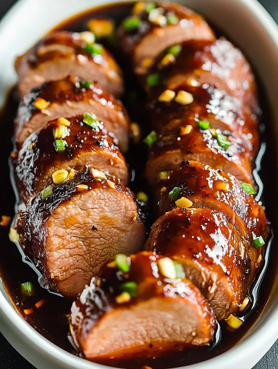 Filet mignon porc miel ail