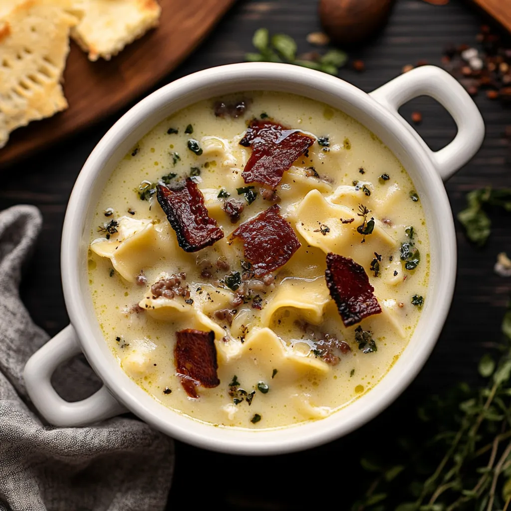 Soupe Poulet Crémeuse et Lasagnes Blanches