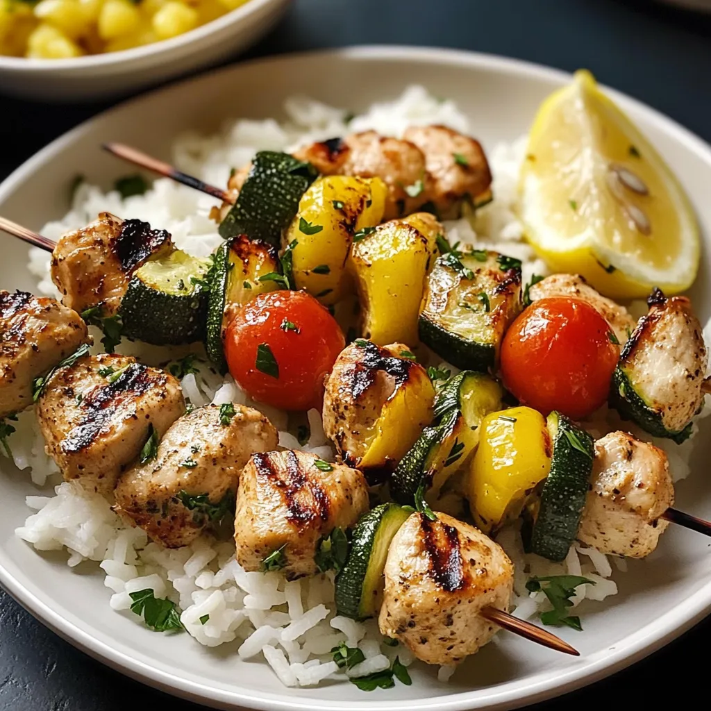 Brochettes de poulet grillées