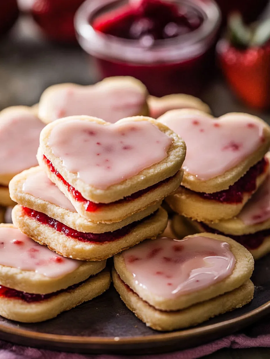 Biscuits cœur sablé à la fraise