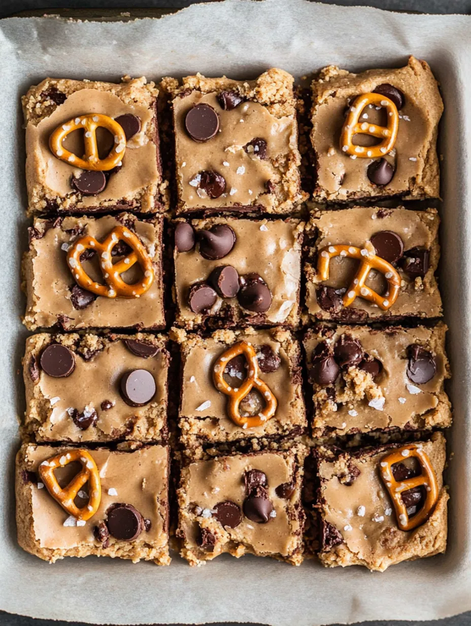 Carrés Chocolat Cacahuète et Bretzels
