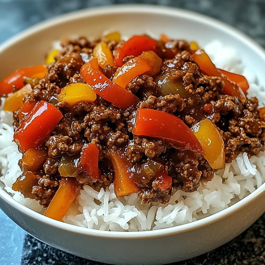 Bol bœuf poivron riz