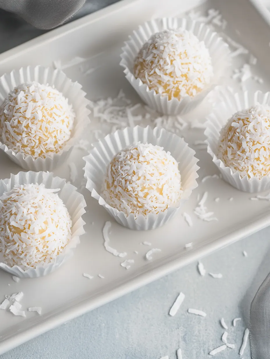 Faire soi-même des bouchées coco comme Raffaello