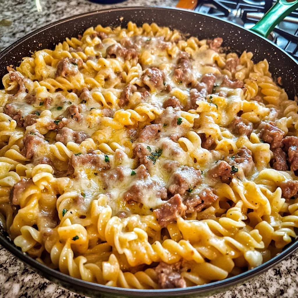Pâtes Philly Cheesesteak