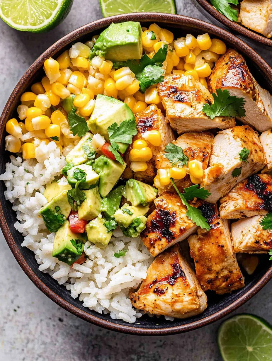 Bols de riz poulet miel chipotle facile