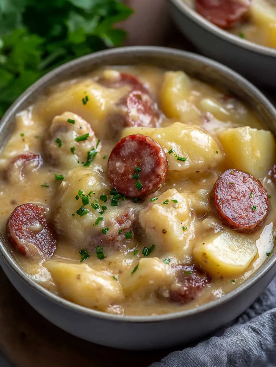 Plat mijoté saucisse fumée et pommes de terre