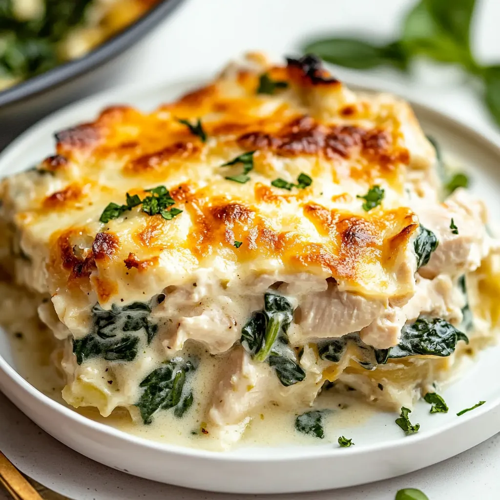 Poulet et épinards gratinés