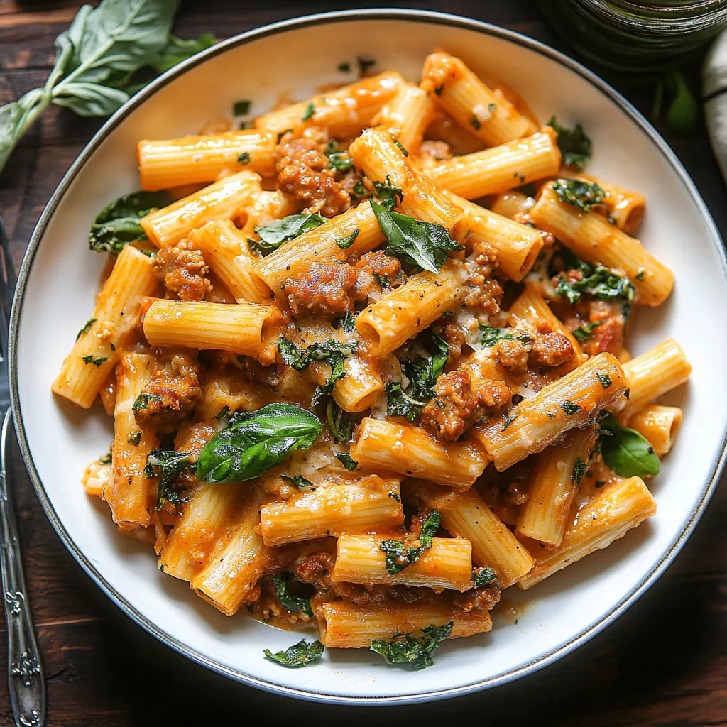 Rigatoni Crémeux Saucisse