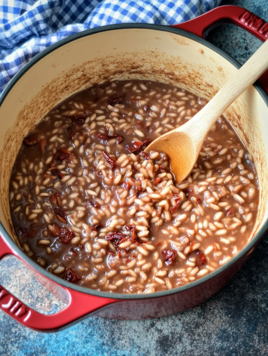 Risotto au vin rouge et oignons caramélisés – Parfumé et Onctueux