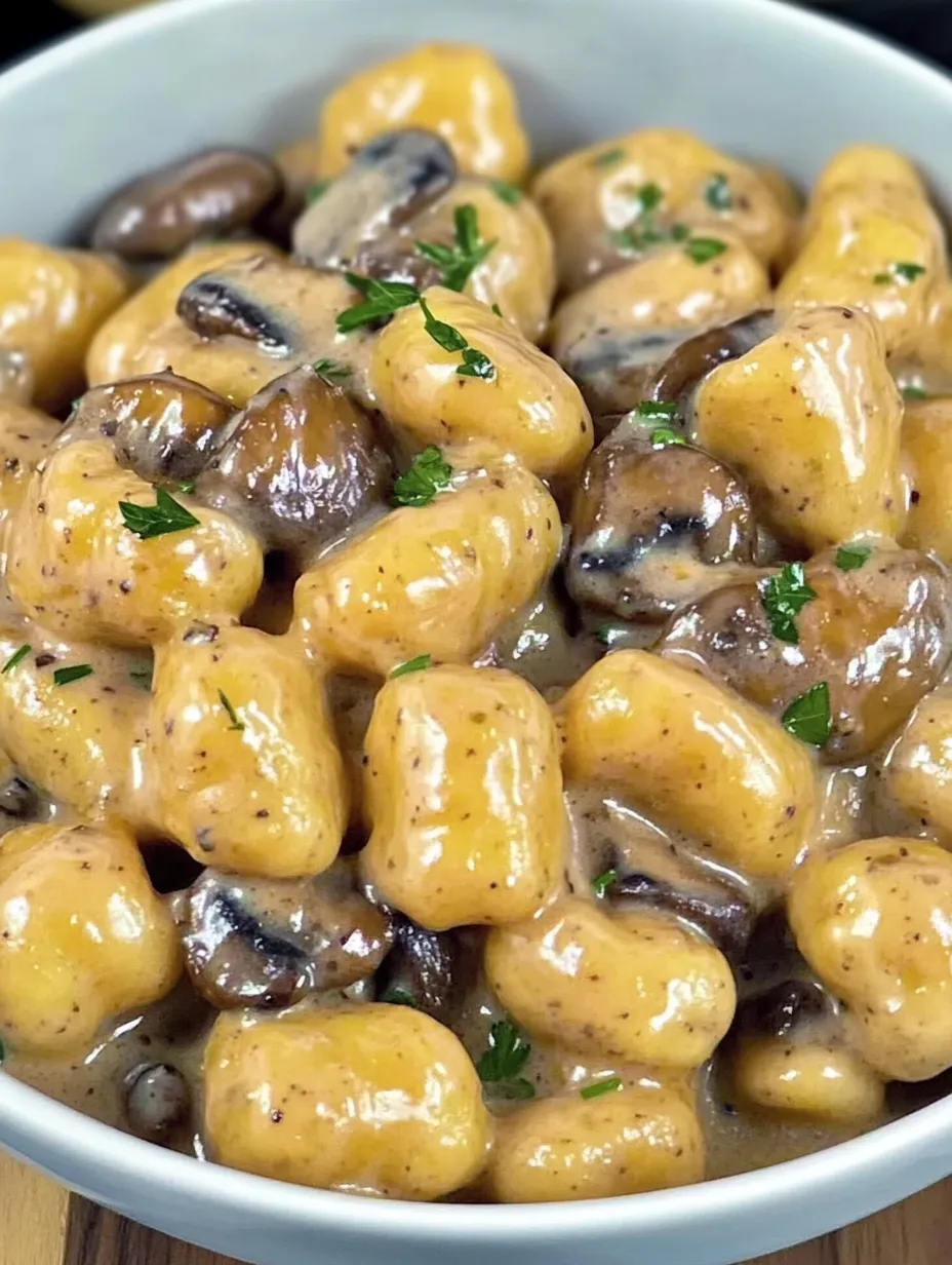 Gnocchis sauce crémeuse aux champignons et lardons – Savoureux et Irresistible