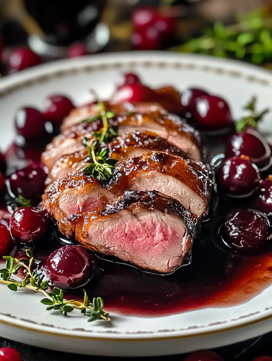 Magret de Canard Poêlé avec Réduction de Cerises