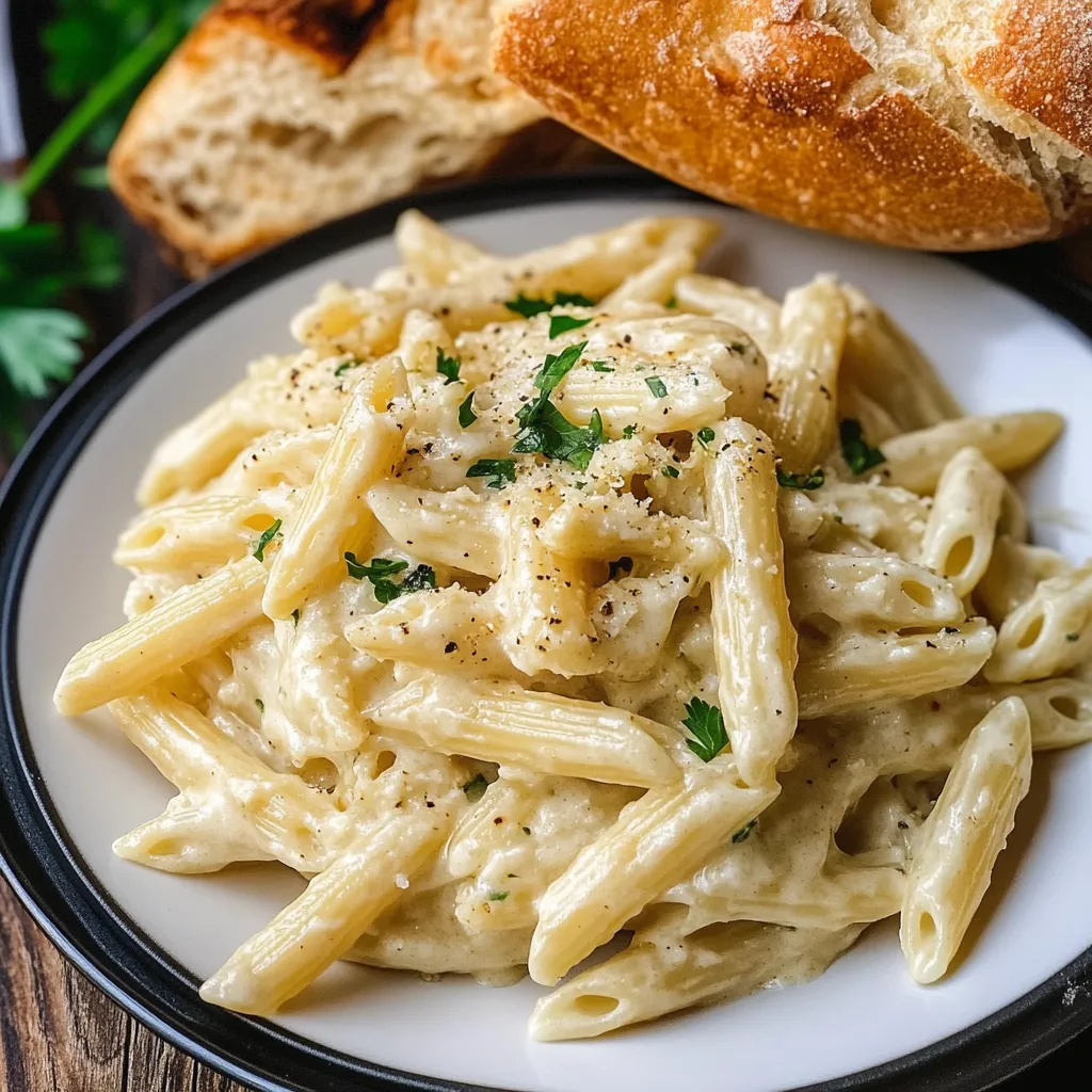 Penne Crèmeuses à l'Ail