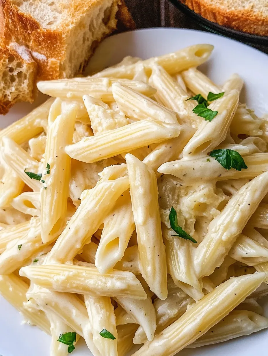 Penne crémeux ail à la maison