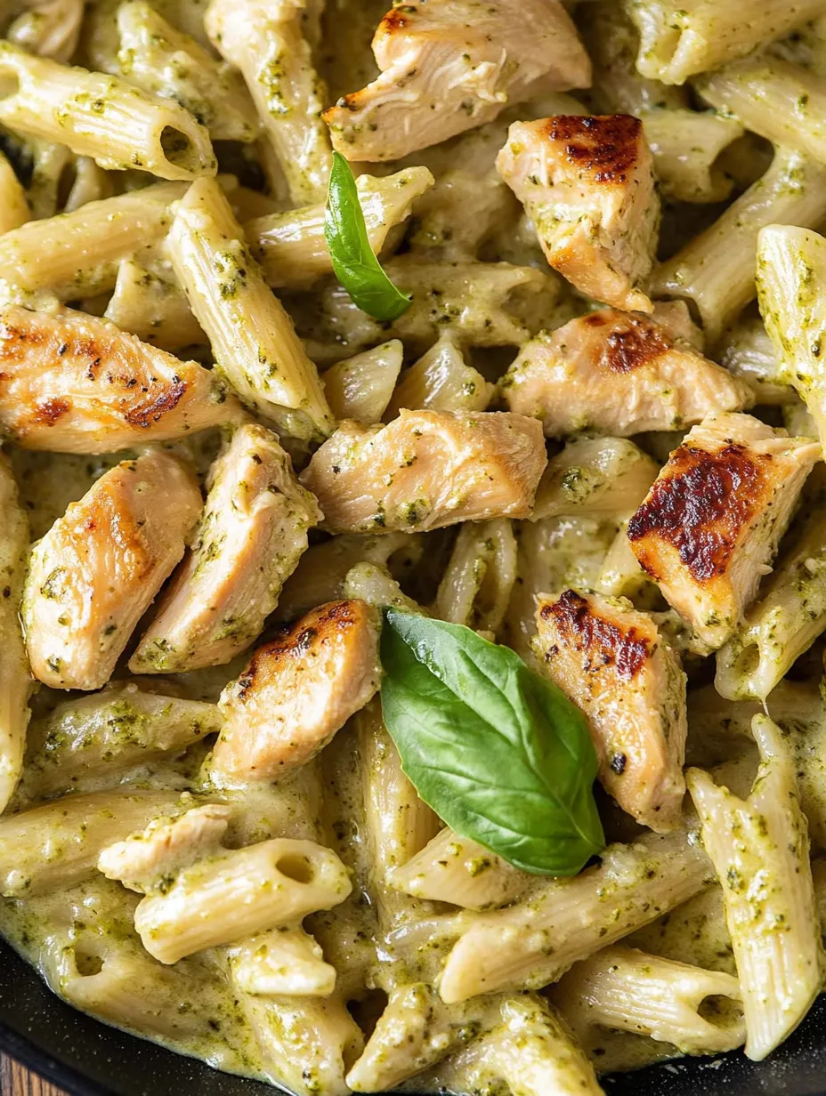 Pâtes au Poulet Pesto Crémeux