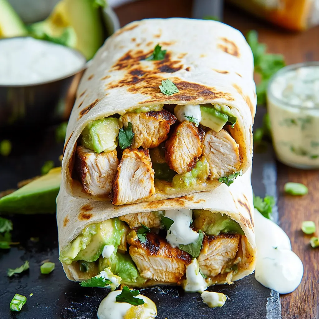 Burritos au Poulet et Avocat