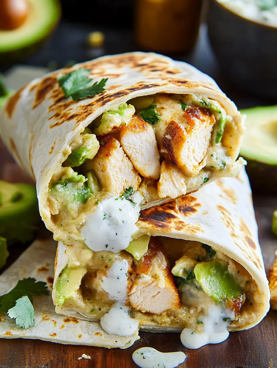 Burritos au poulet et à l’avocat