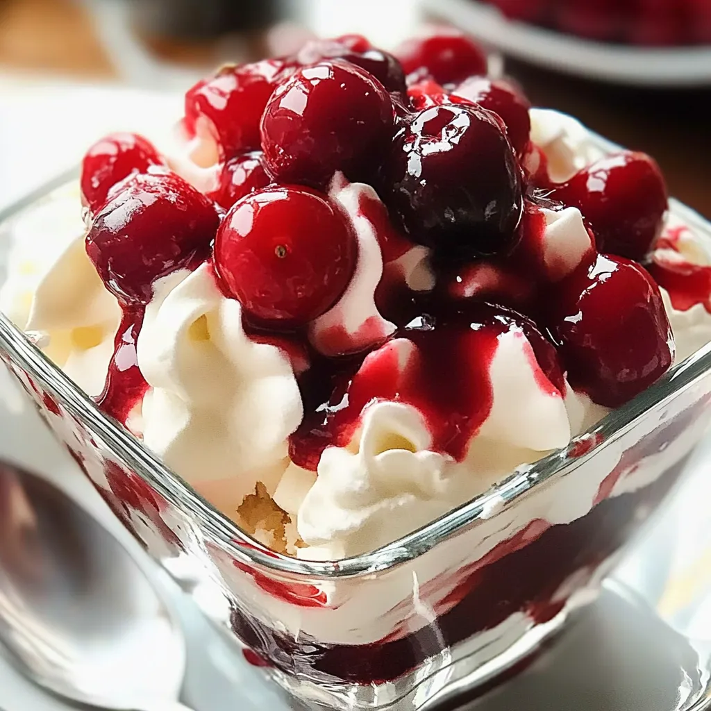 Cerises en neige dessert