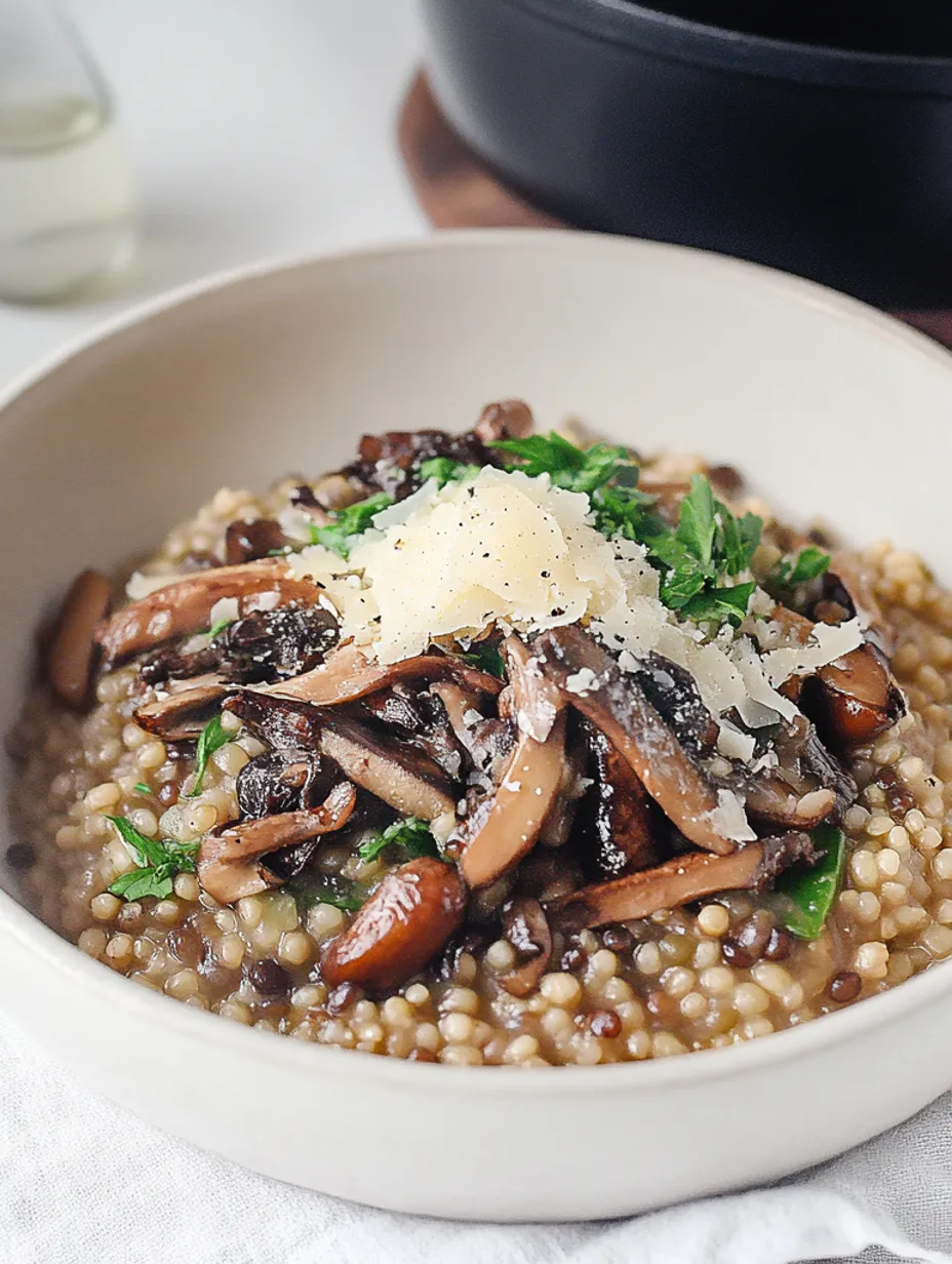 Farro facile aux lentilles, champignons et truffe