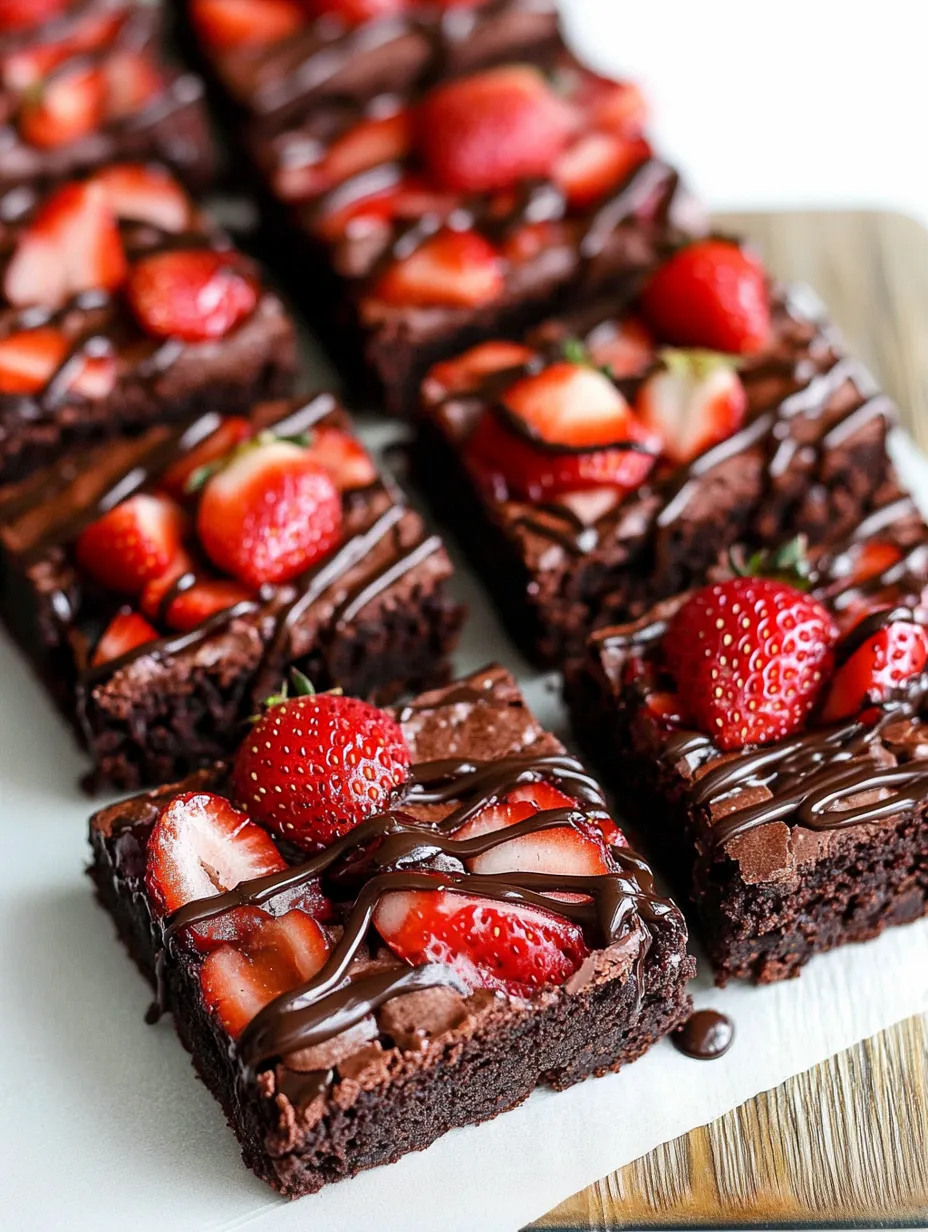 Brownies chocolat et fraises gourmandes
