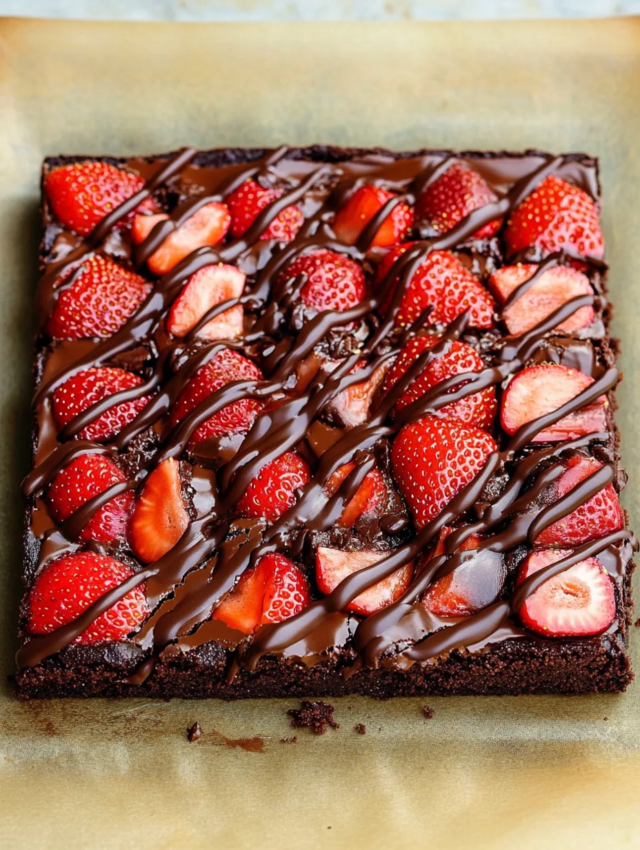 Brownies chocolat et fraises super faciles