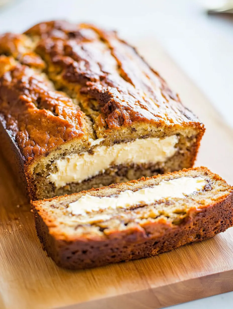 Pain à la banane fourré au fromage frais