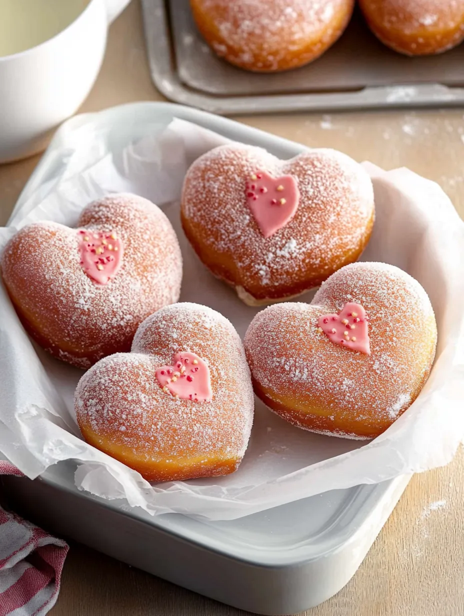 Donuts en cœur fourrés fraise cheesecake