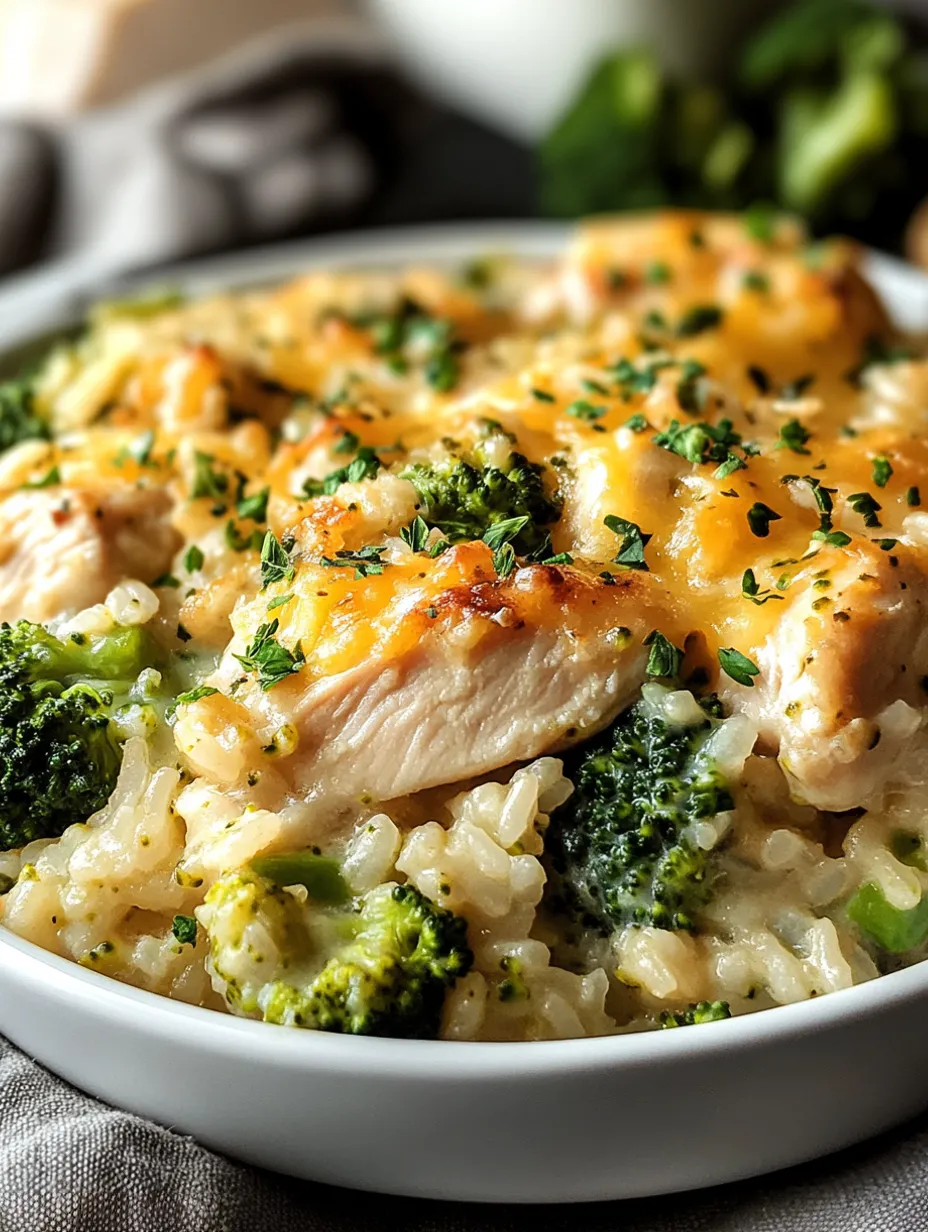 Recette Facile de Gratin Fromagé au Poulet, Brocolis et Riz