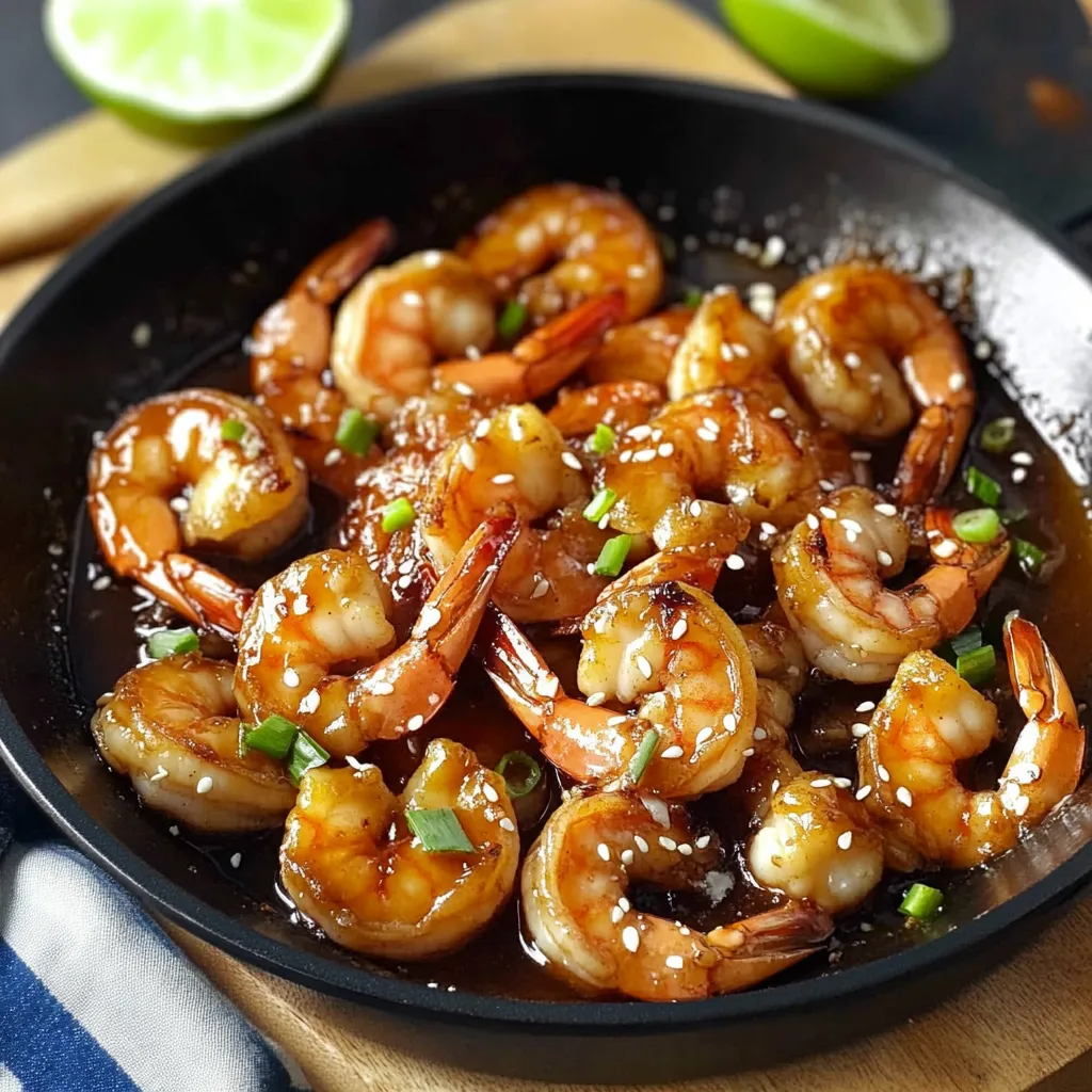 Crevettes miel beurre ail