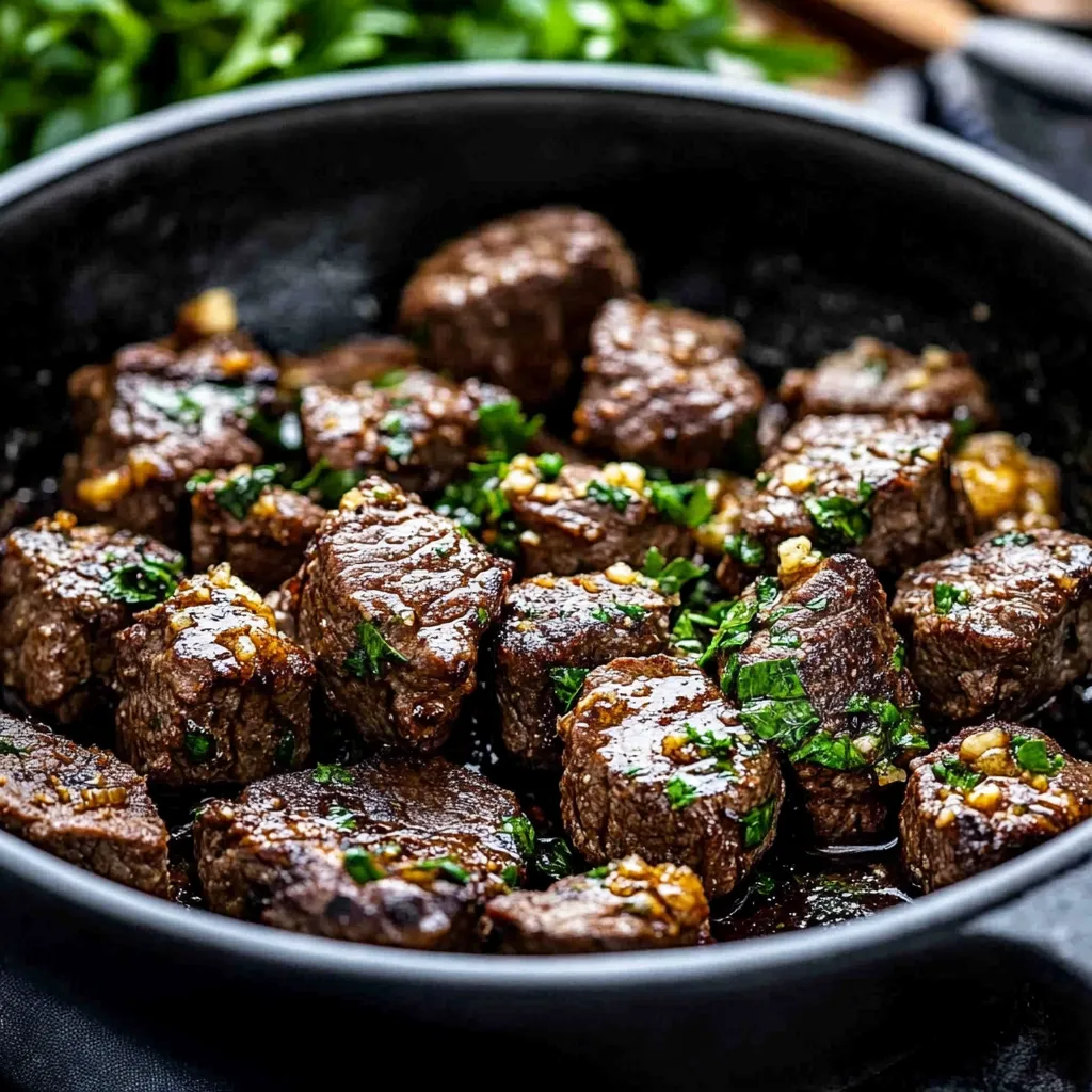 Bouchées de Steak à l'Ail Beurre