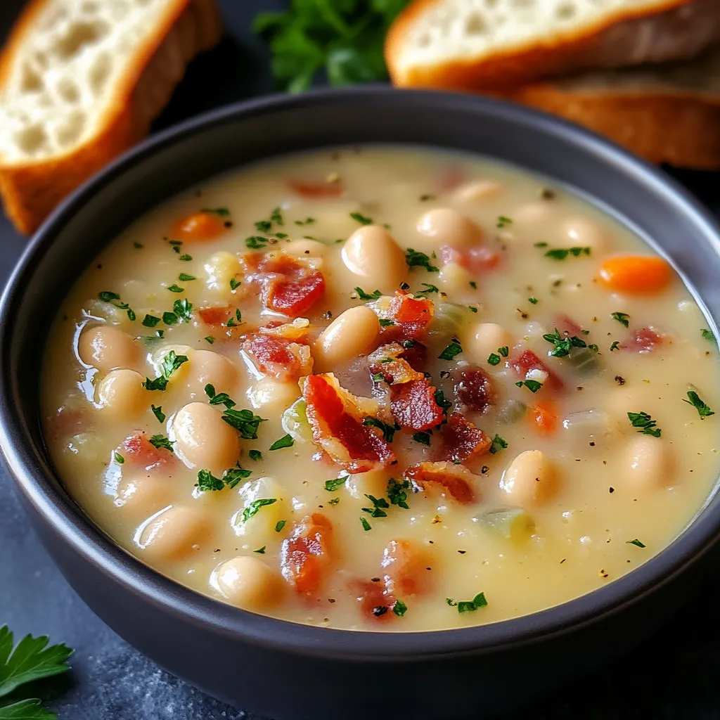 Soupe haricots blancs lard rapide