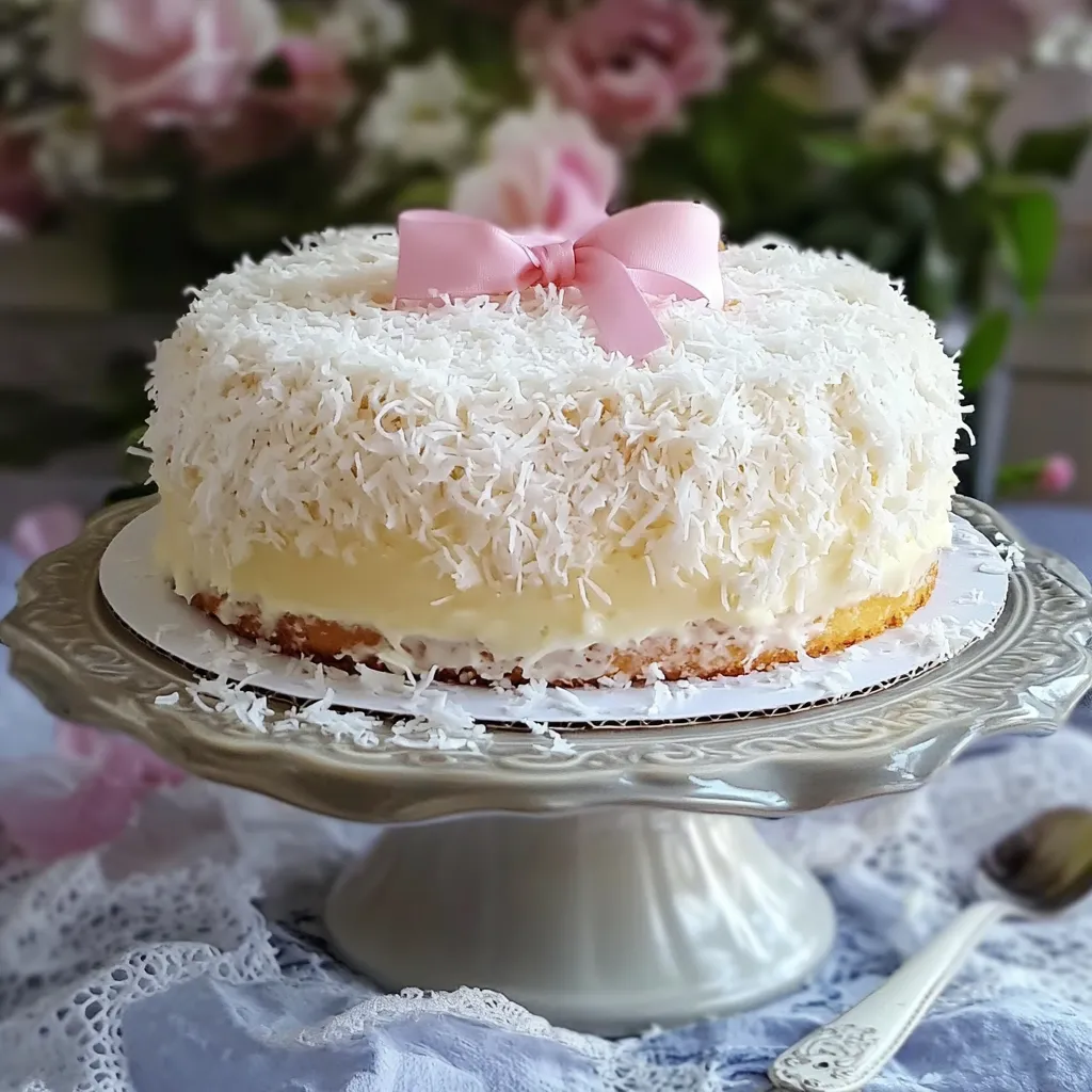 Gros plan Gâteau Coco Trois Laits