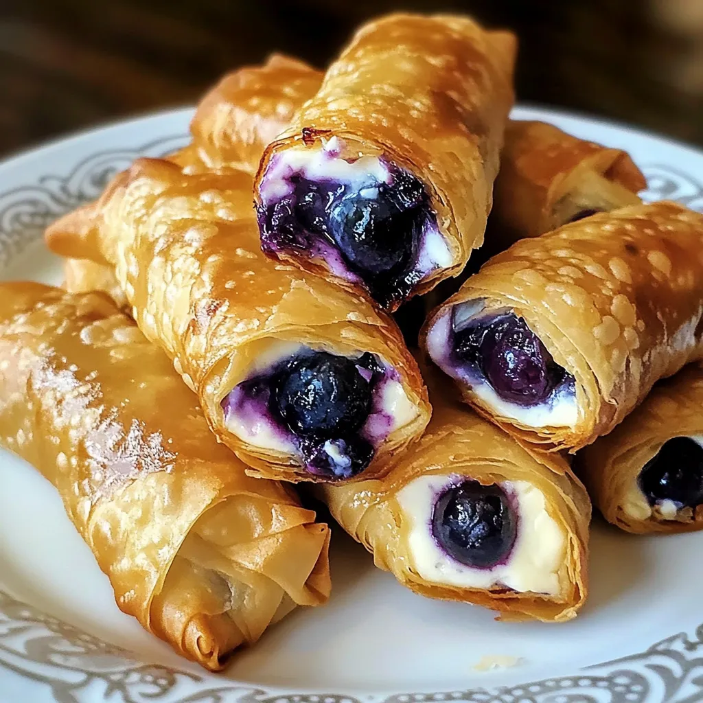Zoom rouleaux myrtille fromage frais