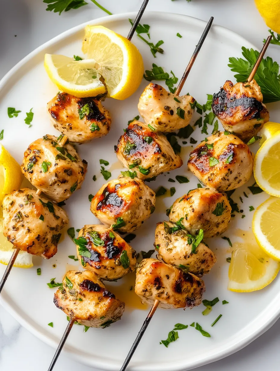 Brochettes Poulet Citron Herbes Maison