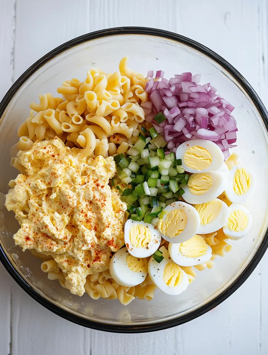 Salade œuf mimosa-pâtes