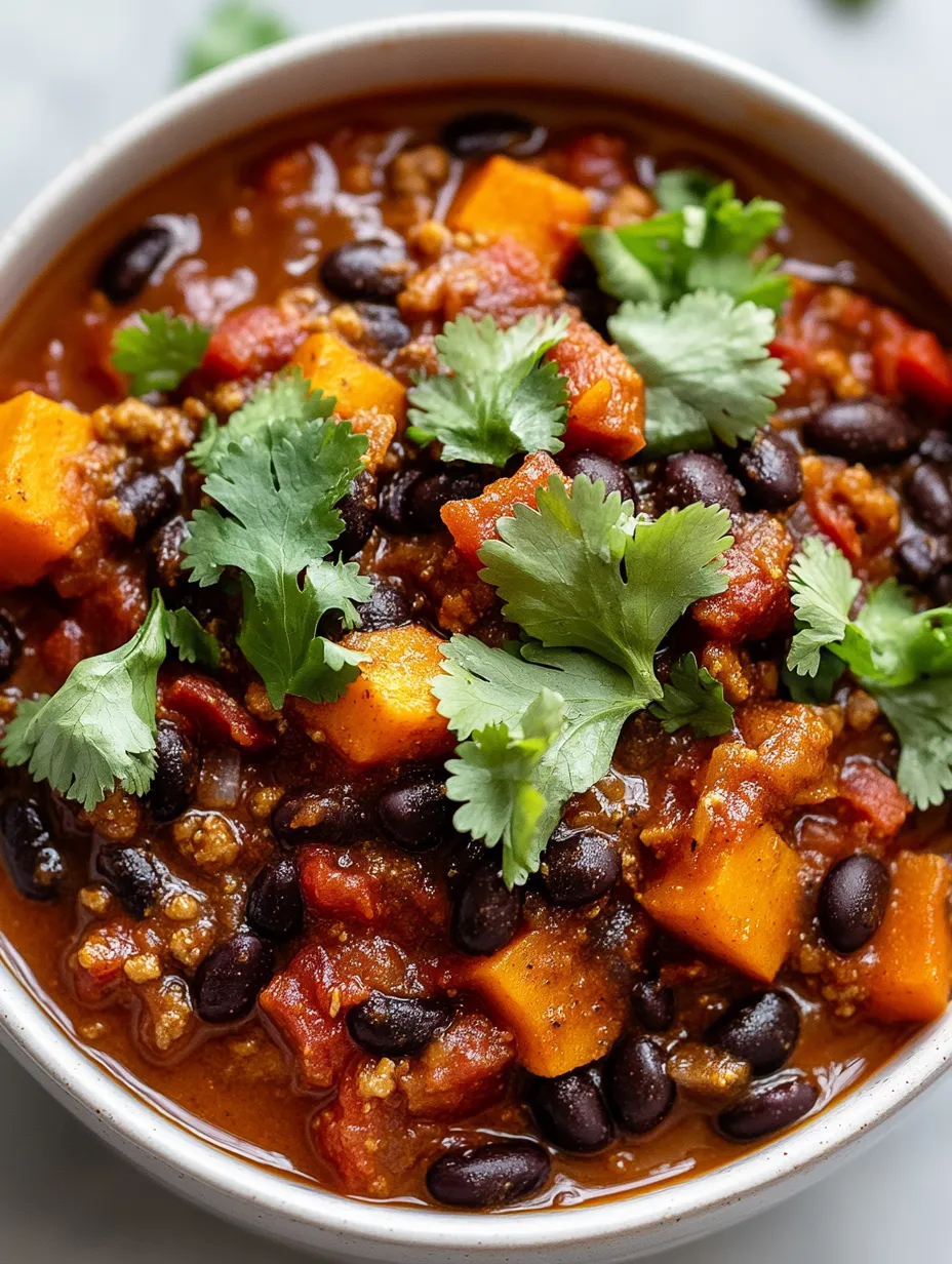 Chili maison patate douce et haricots noirs
