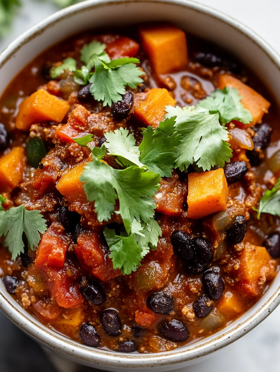 Chili patate douce & haricots noirs maison