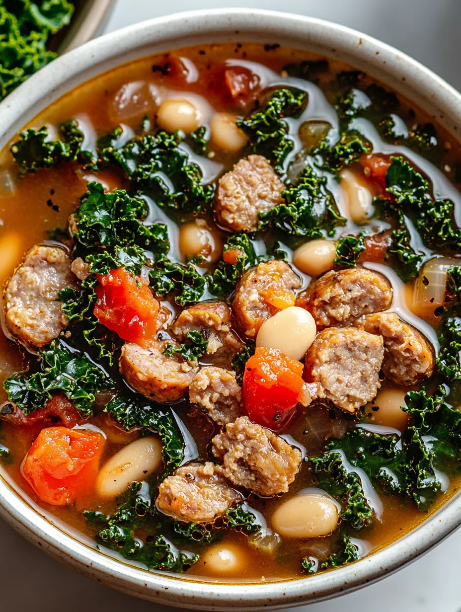 Soupe maison chou kale et saucisse