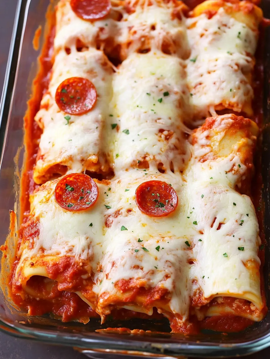 Roulés Lasagne Pizza Pepperoni Maison