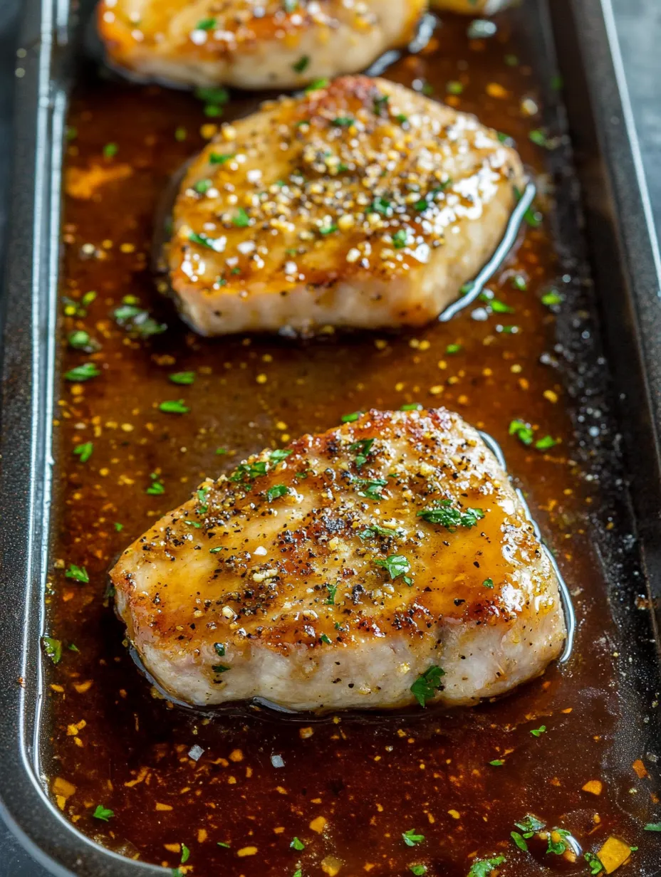 Côtelettes de porc miel moutarde au four facile
