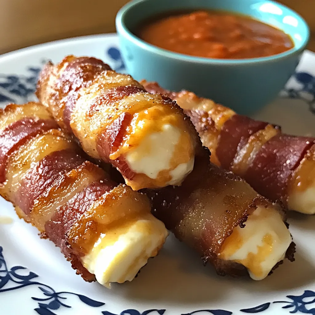 Délice sticks mozzarella enroulés de bacon