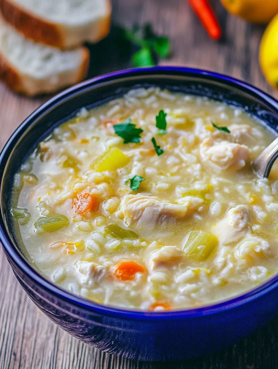 Avgolemono : soupe grecque au citron et poulet
