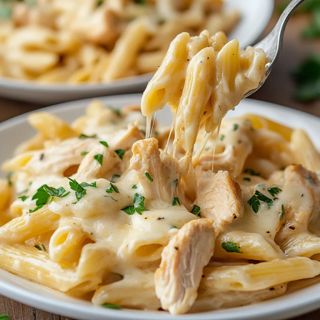 Pâtes poulet fromage