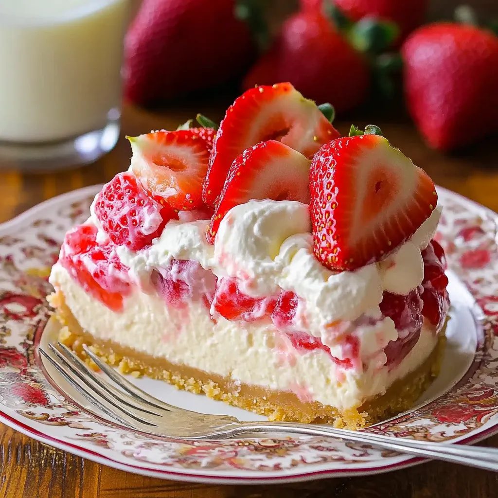 Délice sans cuisson au cheesecake fraise