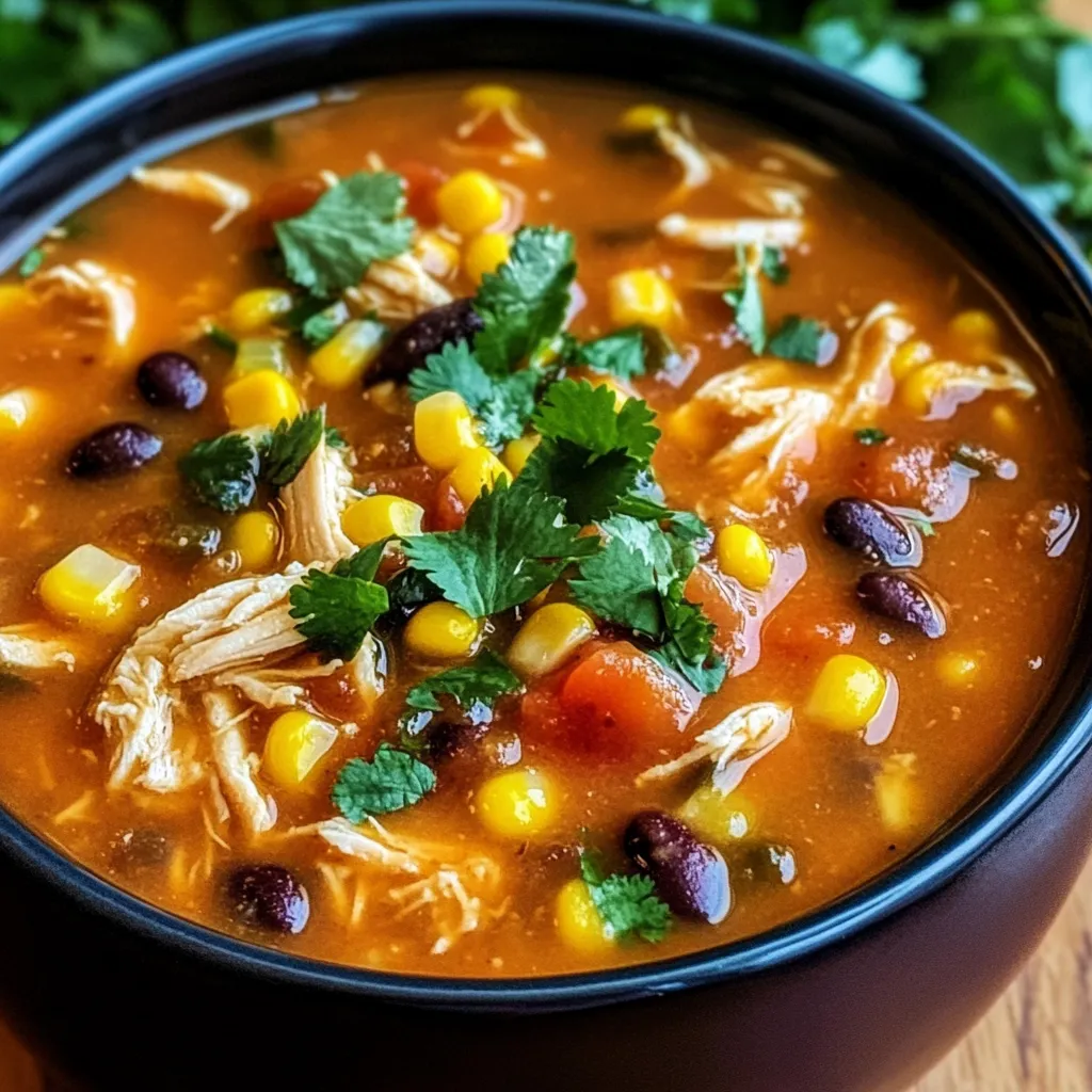 Soupe crémeuse au poulet façon enchilada