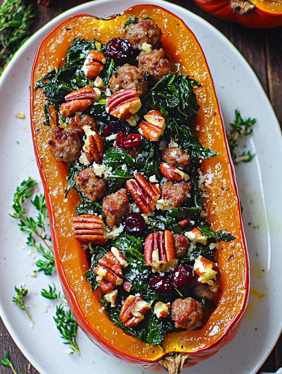 Courge Butternut Farcie à la Saucisse
