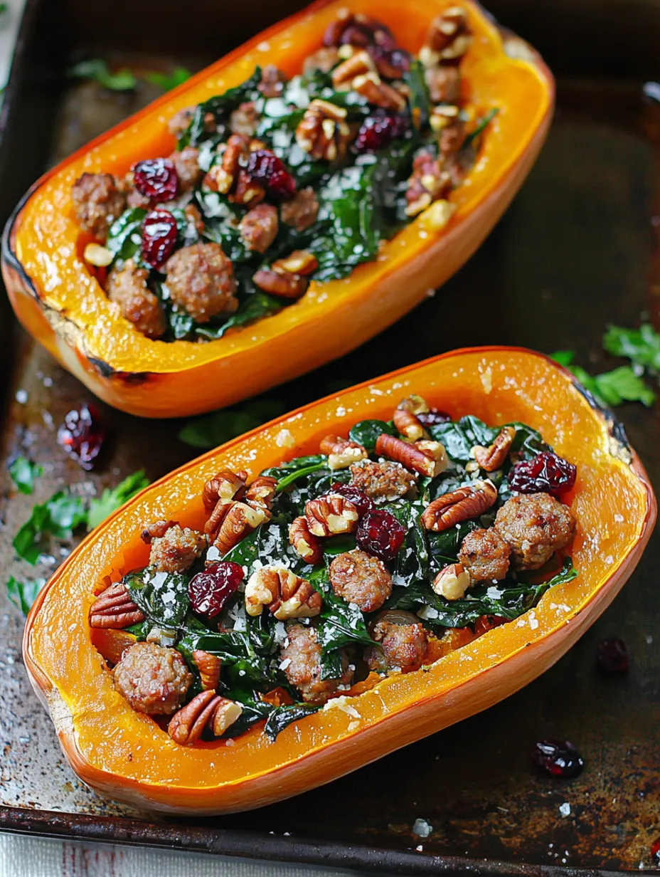Courge Butternut Farcie à la Saucisse Meilleure