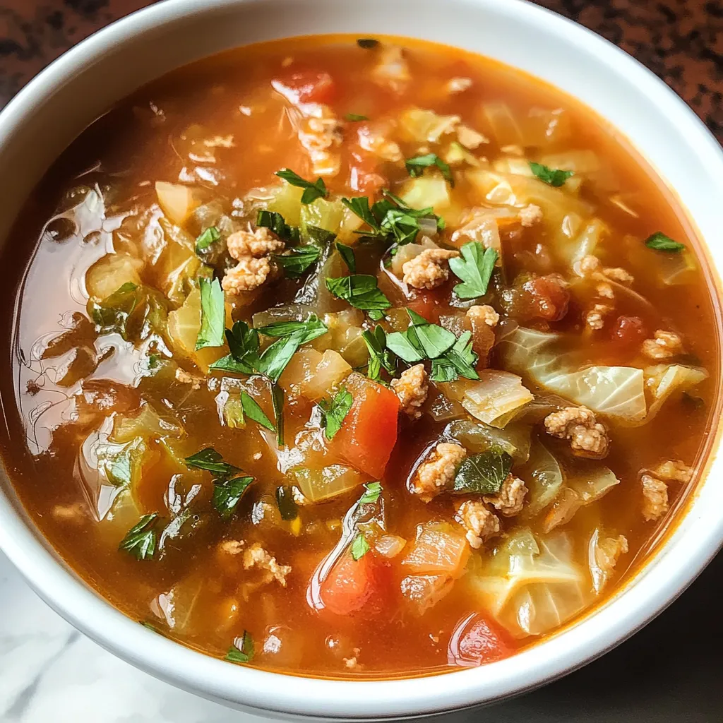 Soupe roulés de chou réconfortante
