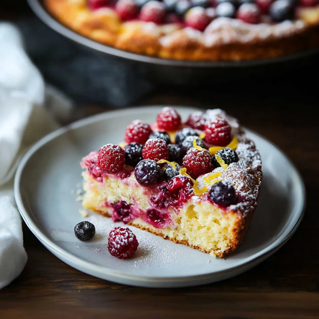 Délicieux gâteau citron et framboise