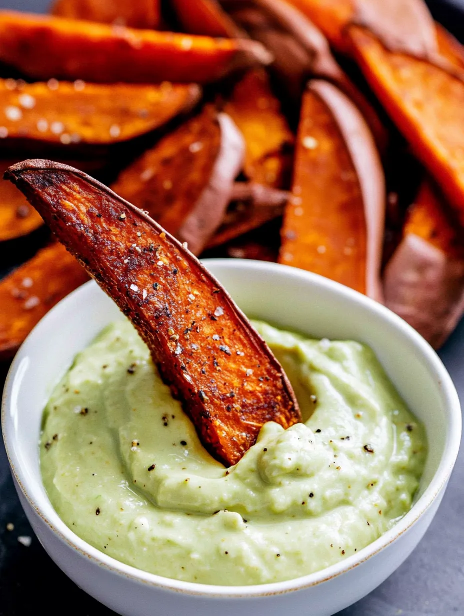 Crispy Sweet Potato Wedges with Garlic Avocado Aioli Recipe