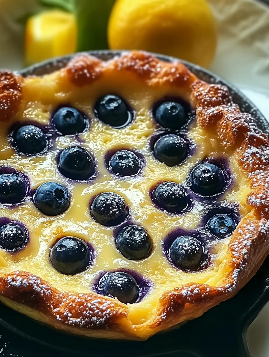 Délicieux Dutch Baby aux Myrtilles et Citron